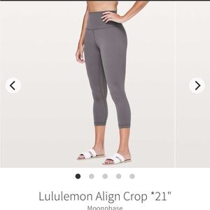 lululemon athletica Align Crop 21" in Moonphase